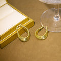 Gold Wire Spring Teardrop Hoop Earrings Coil Style Pair view 4