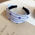 Blue White Floral Scrunchie And Striped Headband Accessories view 7