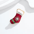 Red Gold Tone Christmas Tree Seven Designs Metal Brooch Pin view 3