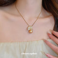 Crystal Bow and Golden Pearl Necklace or Drop Earrings view 2