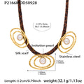Gold Hammered Charm Silk Scarf Necklaces Starfish Circles Pearls view 7