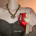 Chunky Beaded Heart Pendant Necklaces in Assorted Colors view 2