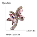 Crystal Bow Brooch with Blue or Pink Marquise Stones view 7