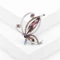 Marquise Crystal Butterfly Brooch in Blue or Purple view 7