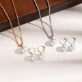Gold and Silver Pearl Look Necklace and Earring Sets view 2