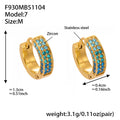Double Row Multicolor Crystal Hoop Earrings in Three Sizes view 7
