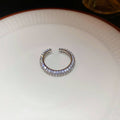 Double Row Clear Crystal Open Ring In Silver Tone Or Gold Tone view 6