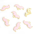 Enamel Mustache Charms in Five Colors and Two Metal Tones view 8