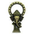 Ornate Elephant Head Pendant Charm in Antique Bronze and Antique Silver Metal view 5
