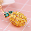 Jeweled Pineapple Keychain With Amber and Iridescent Crystals view 4