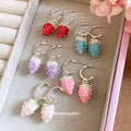 Textured Strawberry Drop Earrings in Five Candy Colors view 1
