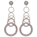 Crystal Graduated Circle Dangle Stud Earrings Jewelry view 5