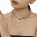 Freshwater Pearl Stone Flower Bead Necklace Multiple Colors view 4