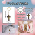 Dark Wood Crucifix Split Ring Keychain and Attached Hardware view 4