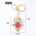 Rhinestone Owl Keychain Gold Clasp Four Belly Colors view 3