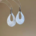 Translucent Teardrop Hoop Earrings in White or Pink view 6