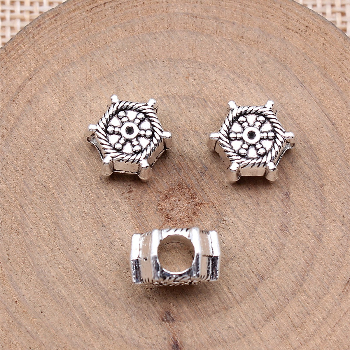11x12mm 2g Antique Silver Zinc Alloy Ship Wheel Large Hole Beads for Necklace Bracelet Making