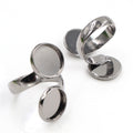 Double Round Bezel Adjustable Ring Blanks in Six Finishes view 4