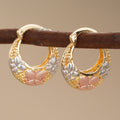 Enamel Floral Wide Hoop Earrings In Five Mixed Metal Styles view 8