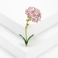 Textured Enamel Carnation Stem Brooch in Blue and Pink view 3