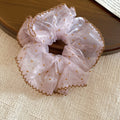 Sheer Mesh Polka Dot Gingham Oversized Scrunchie Trio view 7