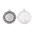 Looped Lace Round Cabochon Pendant Trays in Two Finishes view 4