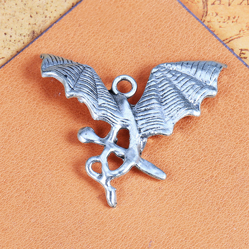 45x40mm Flame Dragon Alloy Pendant Charm