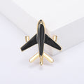 Airplane Enamel Brooch in Four Gold Silver Black or White Styles view 6