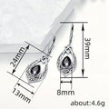 Antique Silver Celtic Knot Black Teardrop Leverback Earrings view 4