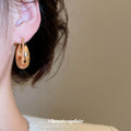 Gold-Tone Smooth Rounded Hoop Earrings - One Style view 3