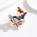 Red Gold Tone Butterfly Enamel Two Designs Metal Brooch Pin 3.2 x 4.3 cm 3.2 x 4.3 cm view 5