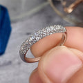 Three Row Pave Clear CZ Band Ring Silver Tone Sizes 6 to 10 view 4