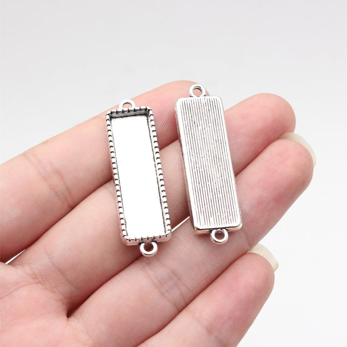 Assorted Metal Cabochon Connector Trays in Silver and Bronze
