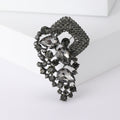 Geometric Crystal Cascade Brooch with Polished Metal and Decorative Accents view 11