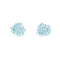 Blue Hydrangea Cluster Gold Tone Statement Stud Earrings view 5