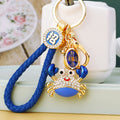 Jeweled Crab Fortune Keychains in Five Colors with Braided Loops view 6