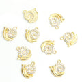 Crystal Snail Alloy Charm Pendants in Gold and Silver Tones view 3