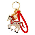 Jeweled Winged Horse Heart Pouch and Fortune Wrist Loop Keychains view 5