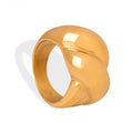 Twisted Plump Geometric Band Ring Gold Steel Sizes view 5