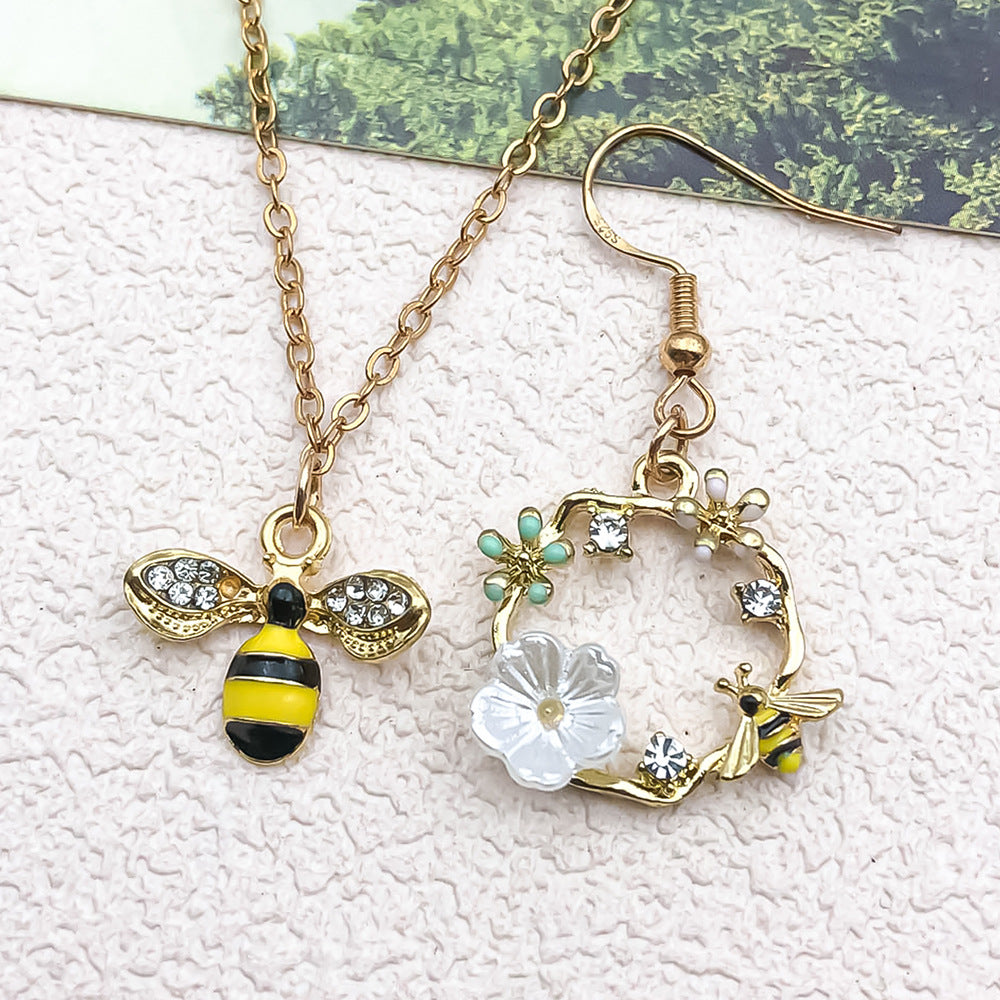 Enamel Zinc Alloy Bee Daisy Honeycomb Honey Jar Charm Pendant for DIY Keychain Jewelry