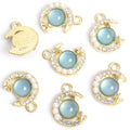 Crystal-Accented And Pearl-Look Gold Silver Moon Pearl-look And Alloy Charms in 10 Styles view 12