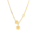 Yes Smiley Disc Hexagon Tag Mixed Link Necklace Gold Steel view 5