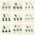 Colorful Enamel Cactus and Potted Plant Pendant Charms view 2
