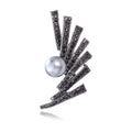 Flower Crystal Pearl Look Metal Brooch Pin for Jackets and Lapels view 1