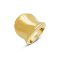 Chunky Curved Dome Band Ring Gold Tone Multiple Sizes view 5