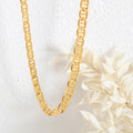 Gold Steel Thick Mariner Link Chain Choker Necklace view 2