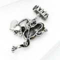 Frog Lifting Blue Crystal Barbell Brooch in Brown or Green view 4