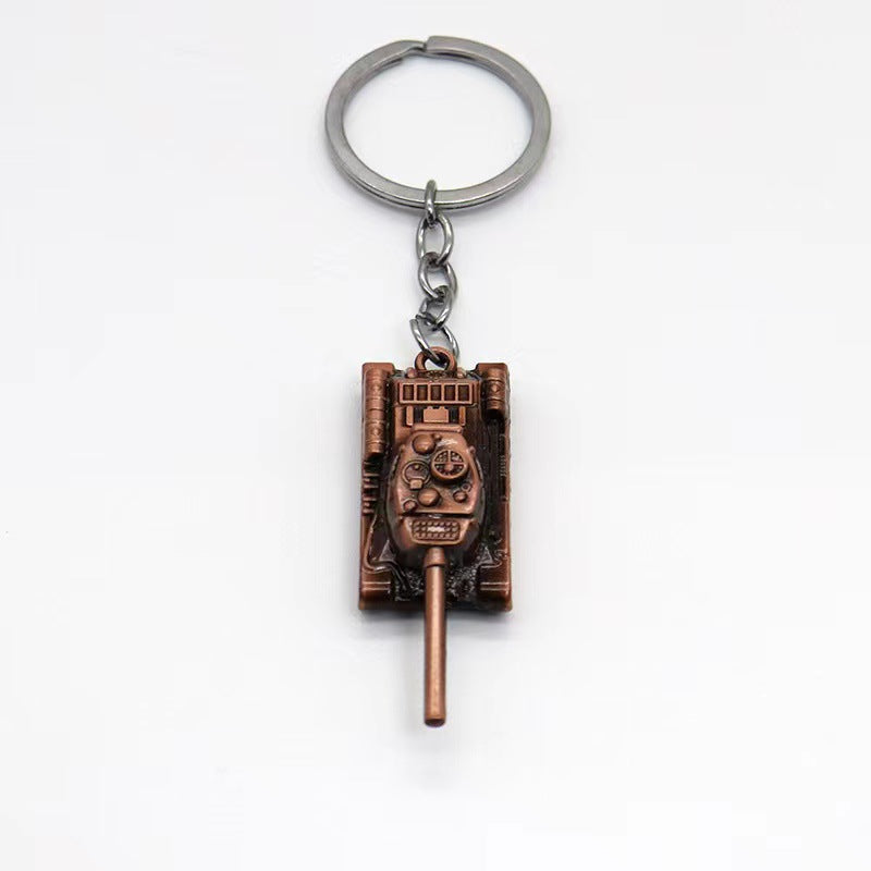 World War Tank T34 Alloy Model Keychain Car Hanging Accessory