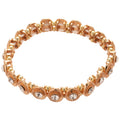 Gold Oval Rhinestone Stretch Bracelet Geometric Crystal Band view 5