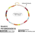 Colorful Natural Stone Rondelle Pearl Beaded Necklace 42.5+5cm view 6